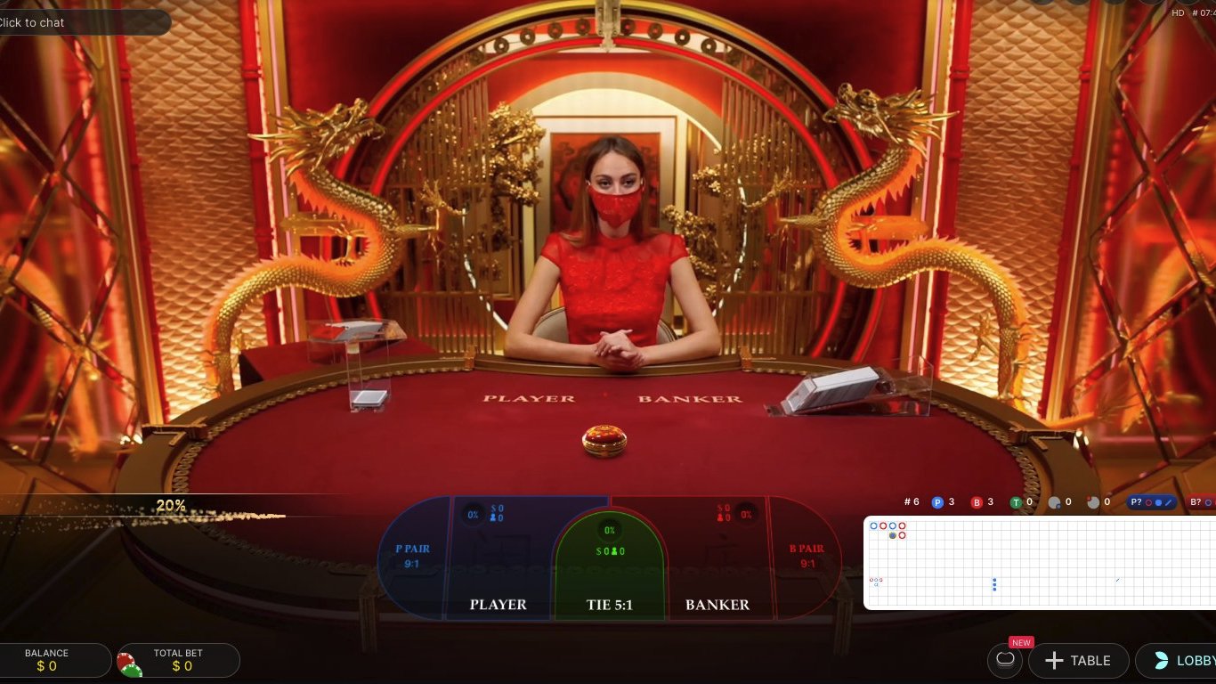 Live baccarat table