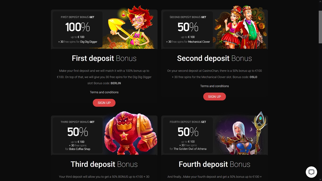 Chan Casino Bonuses