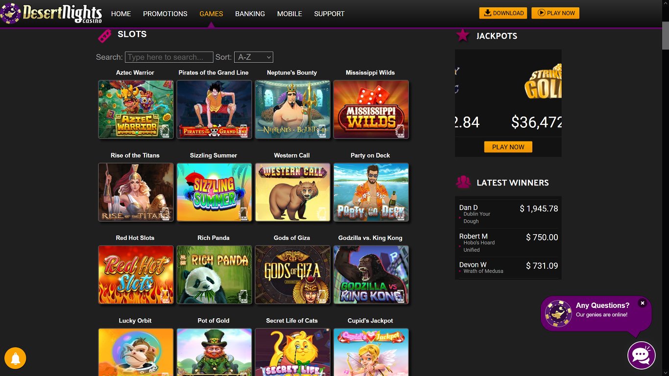 Desert Nights Casino Games