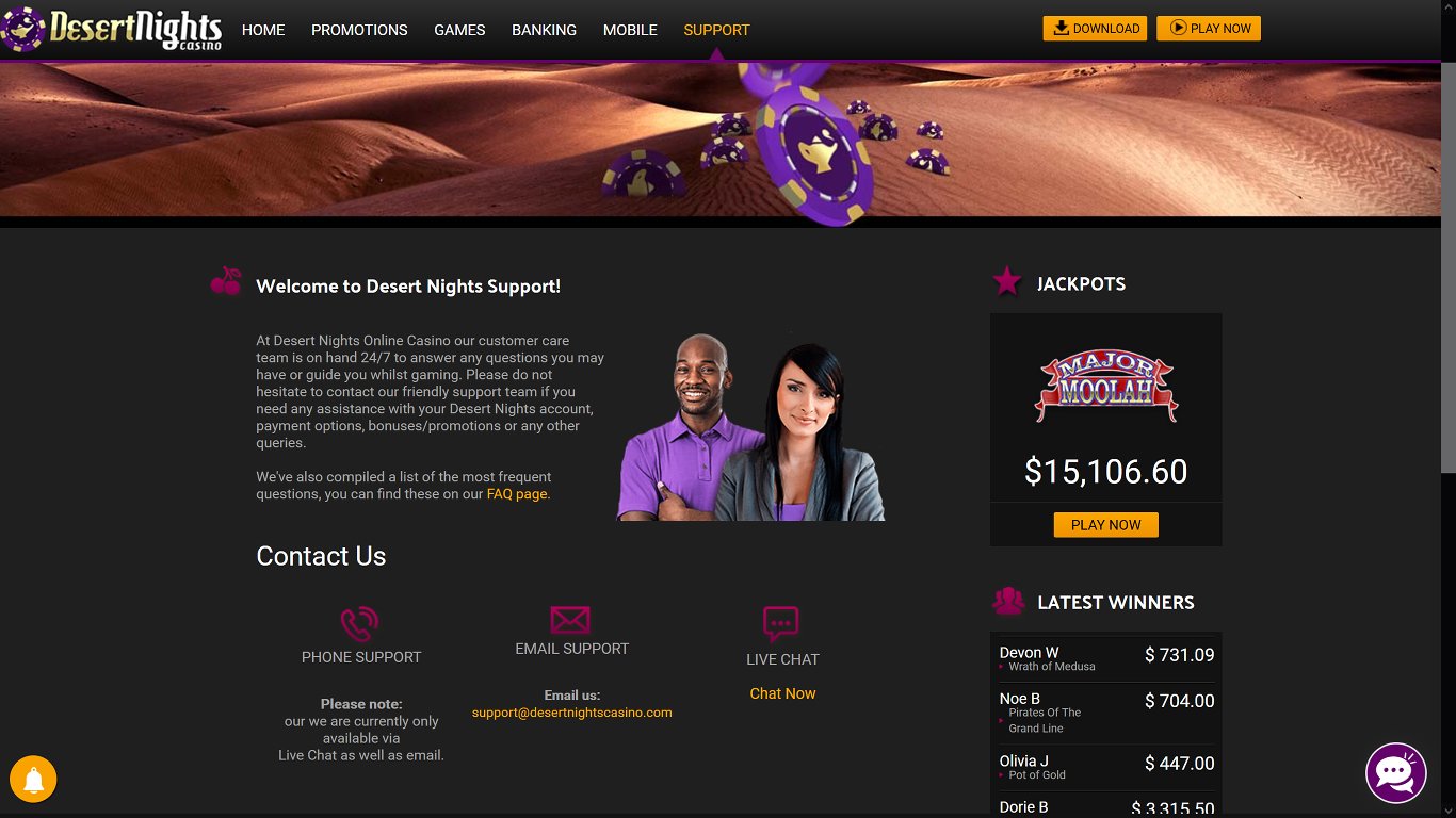 Help and Banking Questinos in Desert Nights