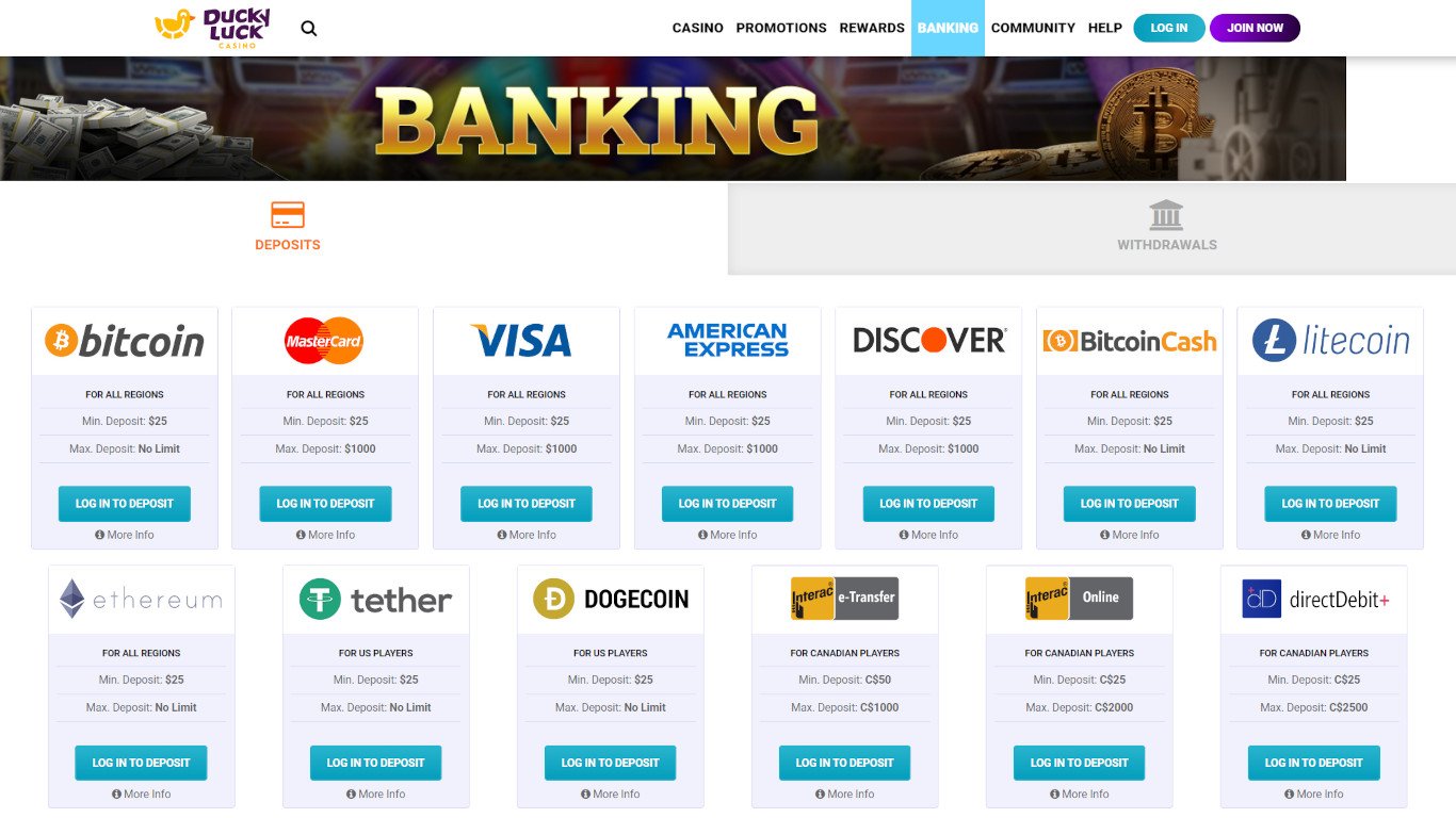 Help and Banking Questinos in DuckyLuck