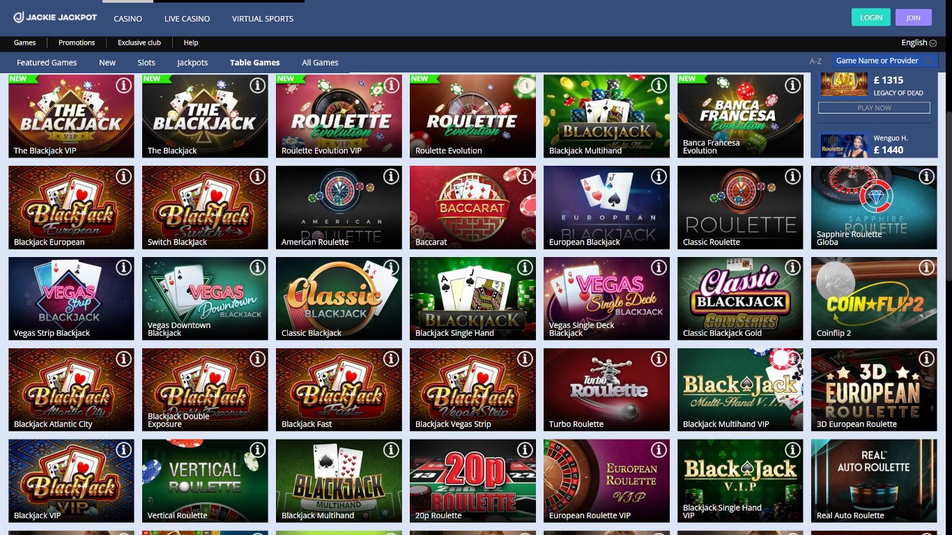 Jackie Jackpot Casino Games