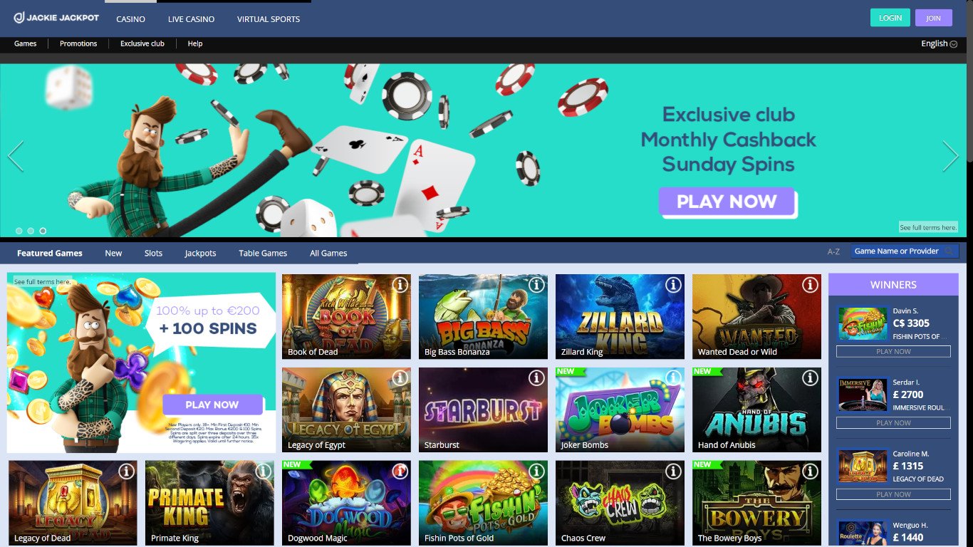 Jackie Jackpot Casino Site