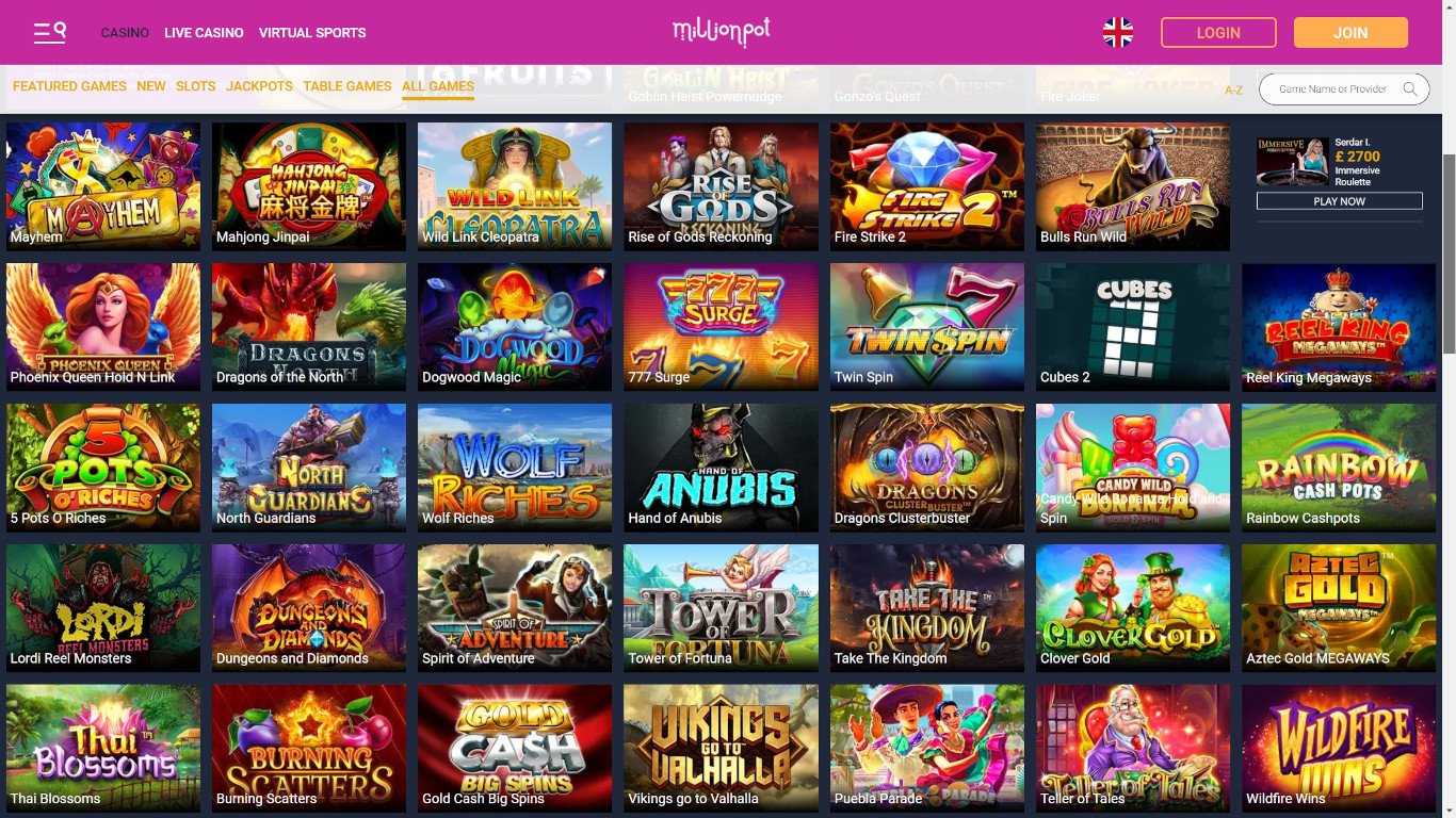 Million Pot Casino Games