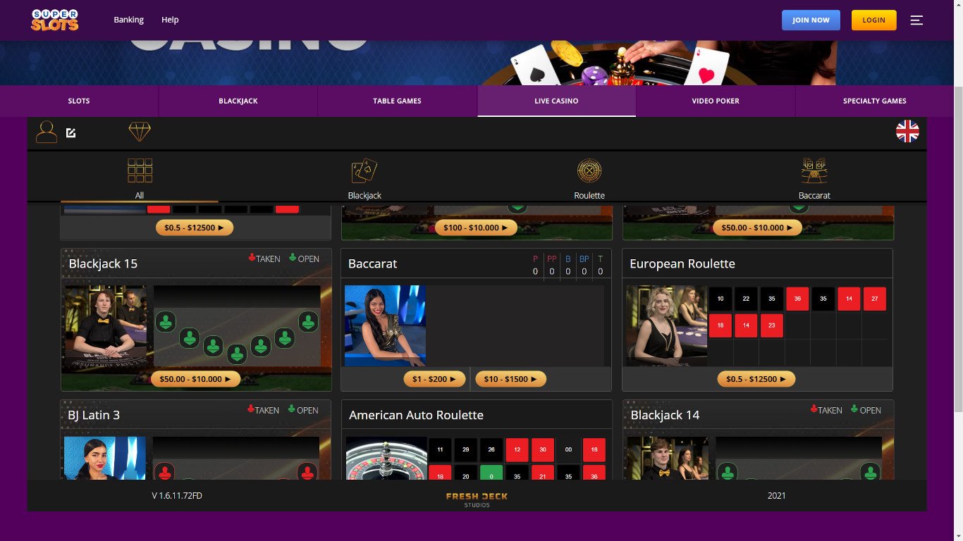 Super Slots Casino Games