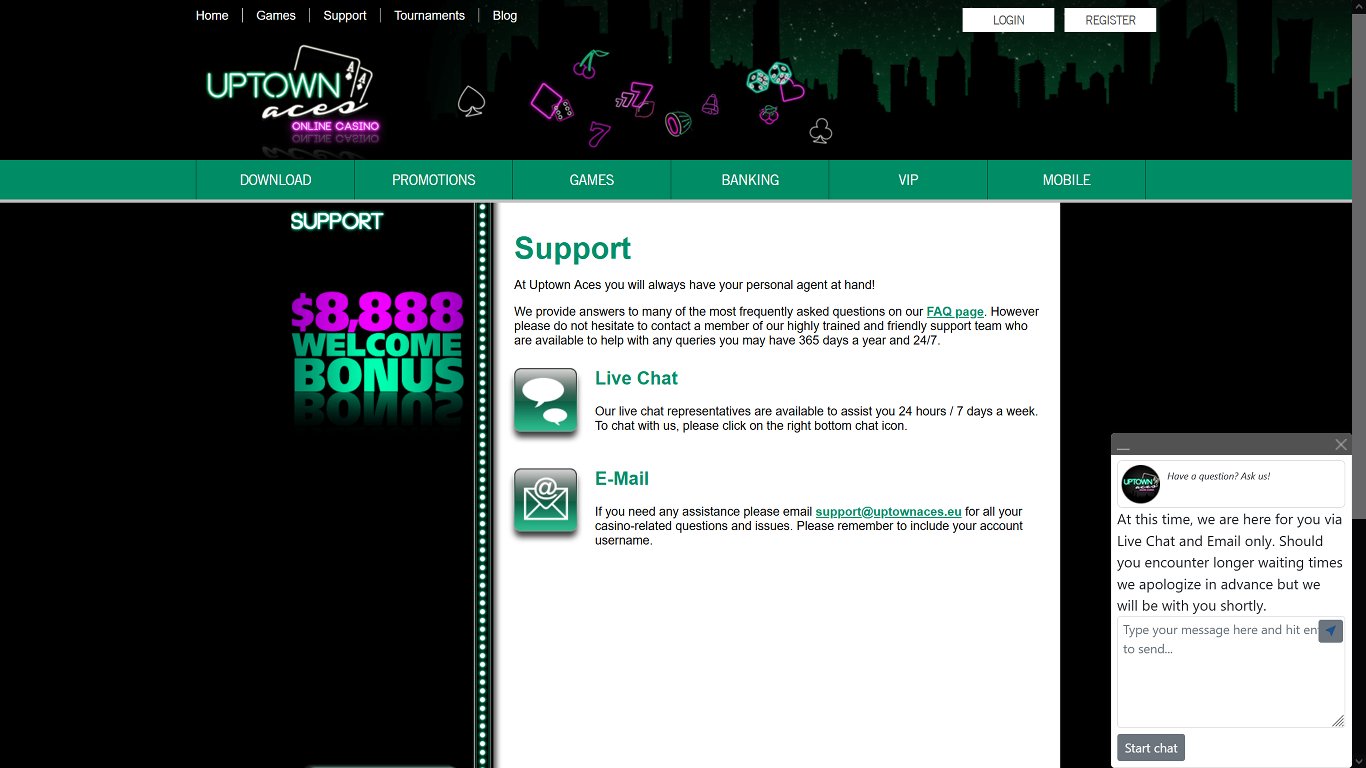 Help and Banking Questinos in Uptown Aces
