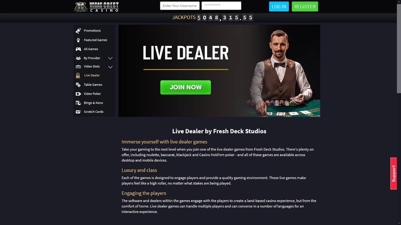 Vegas Crest Casino Games