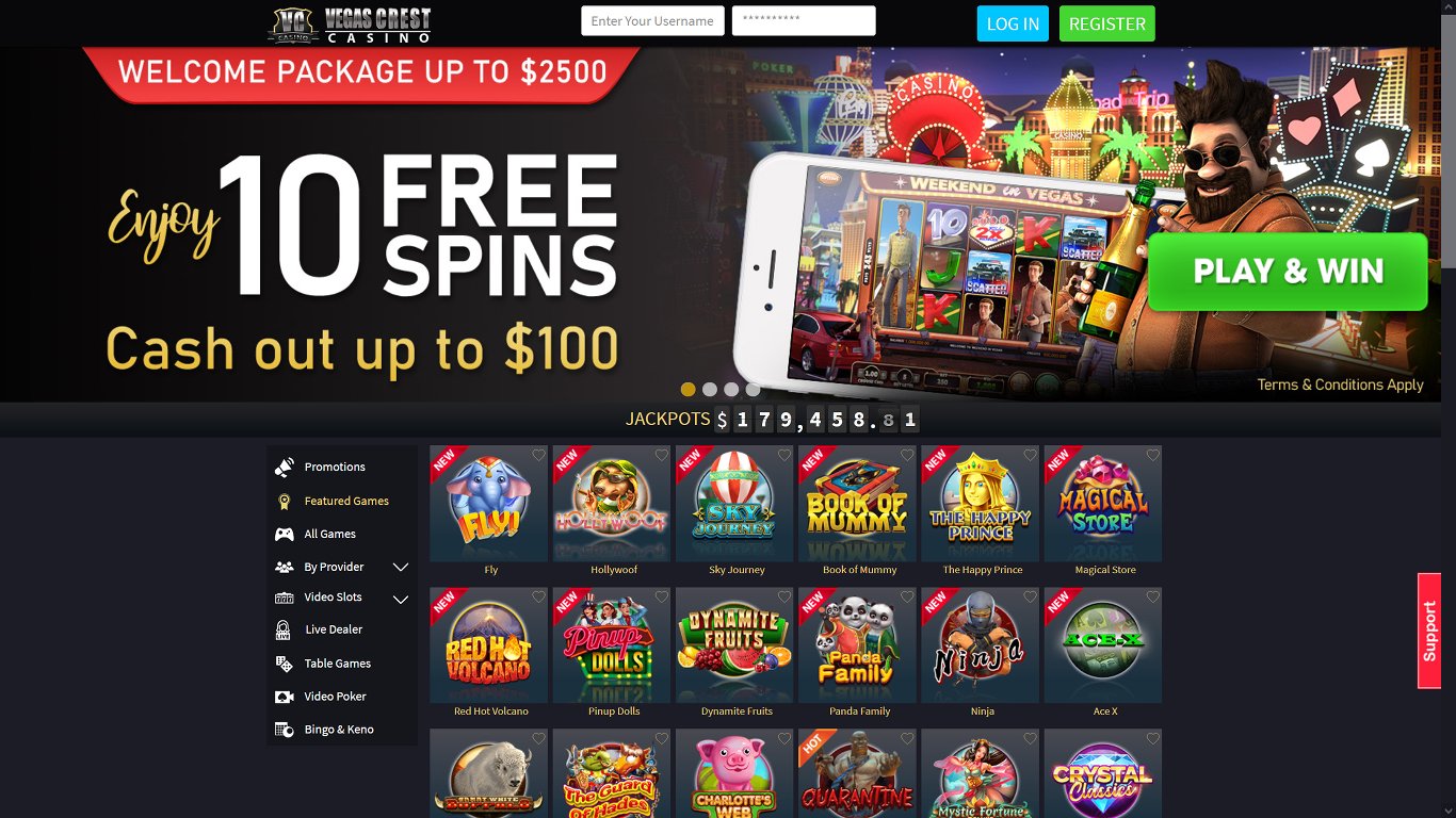 Vegas Crest Casino Site