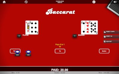 Baccarat from 1X2gaming Demo Game