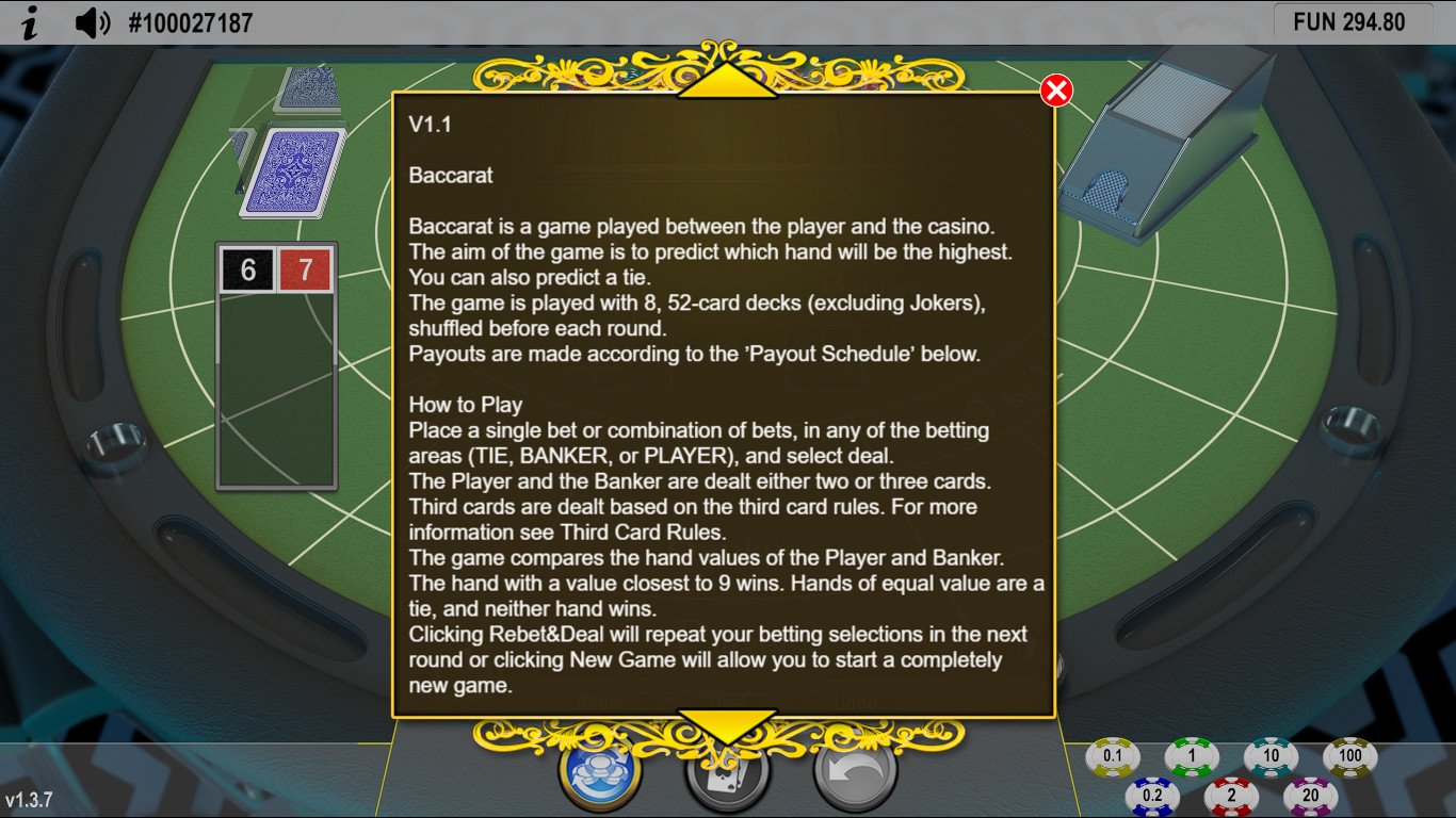 Concept Gaming Online Baccarat Rules & Payouts